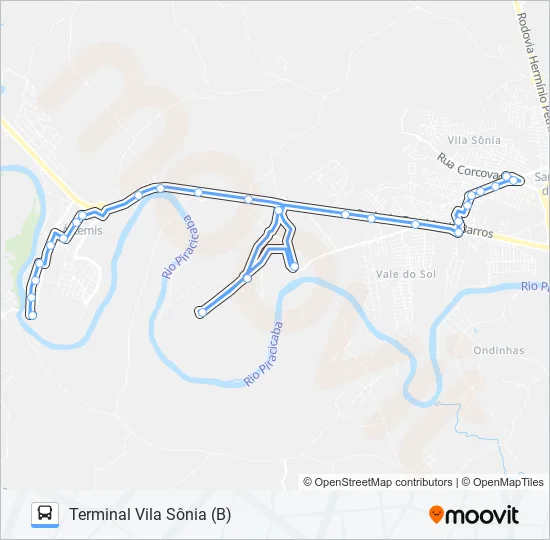 0400 ÁRTEMIS / TVS VIA PARQUE PIRACICABA  Line Map