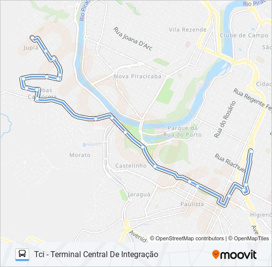 Mapa da linha 0701 JARDIM JUPIÁ VIA AVENIDA DR. PAULO DE MORAES de ônibus