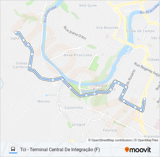 Mapa da linha 0701 JARDIM JUPIÁ VIA AVENIDA DR. PAULO DE MORAES de ônibus