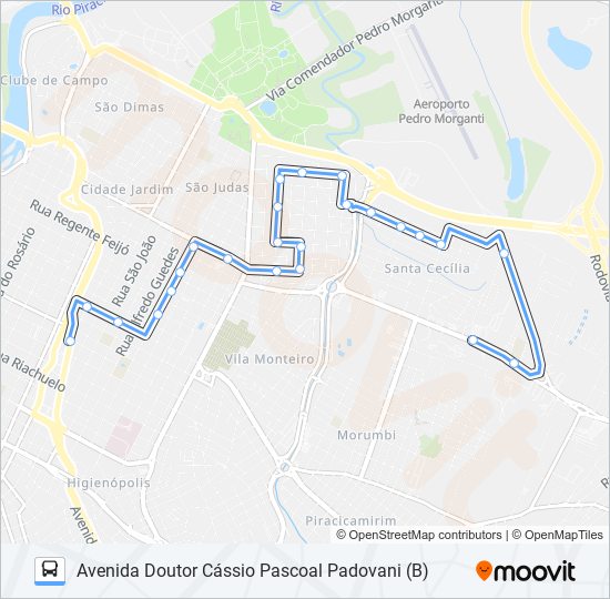 0207 VILA INDEPENDÊNCIA VIA RUA BERNARDINO DE CAMPOS bus Line Map