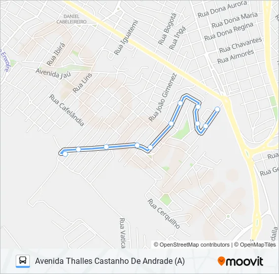 0308 MONTE LÍBANO VIA RUA MARILICE RODRIGUES DA SILVA PINTO  Line Map