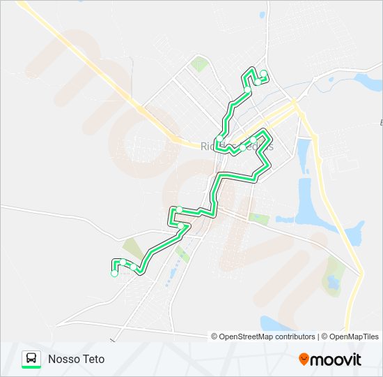 Mapa da linha 0001 NOSSO TETO / BELA VISTA de ônibus