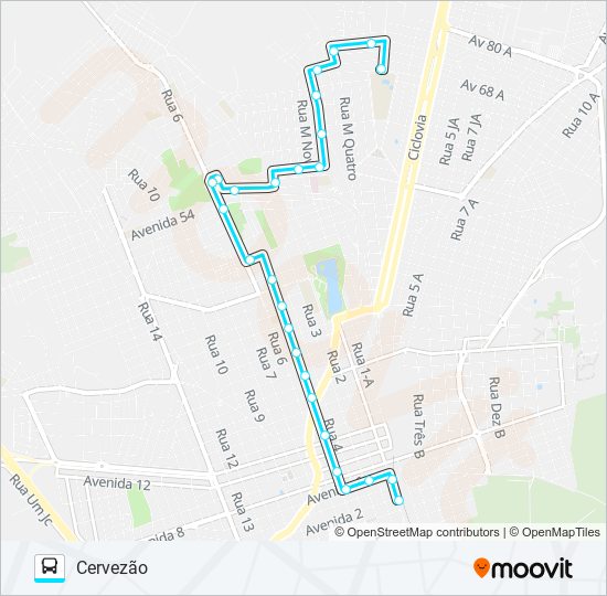 Mapa de 06 CERVEZÃO de autobús