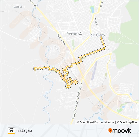Mapa da linha 12 PALMEIRAS de ônibus