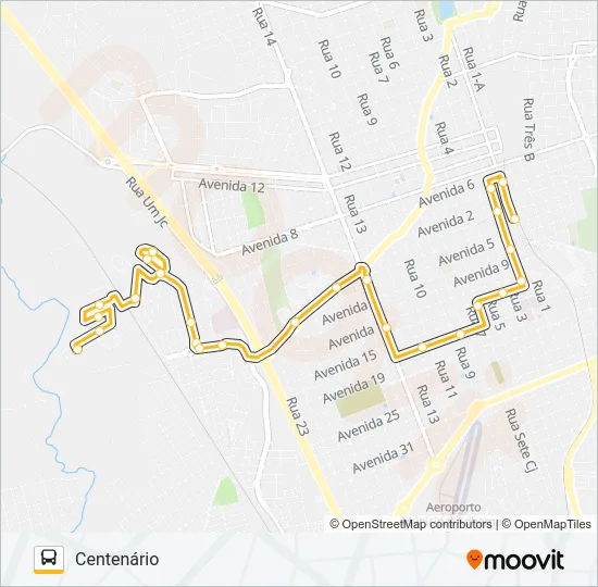 16 CENTENÁRIO Bus Line Map