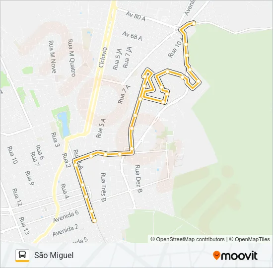 19 SÃO MIGUEL Bus Line Map