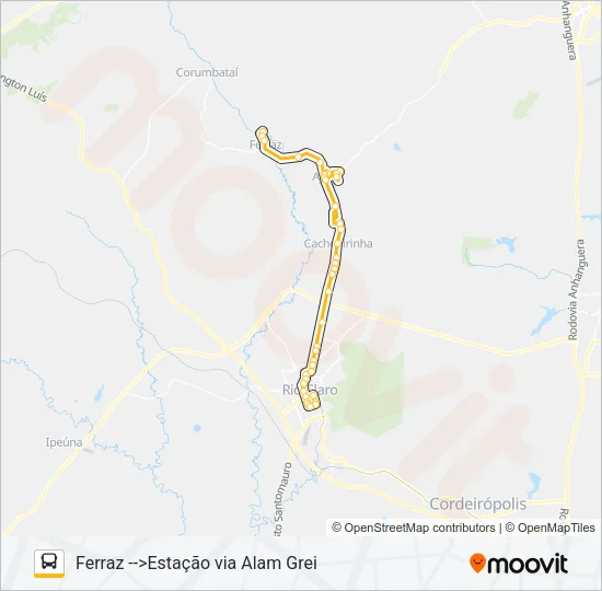 18 AJAPI / FERRAZ Bus Line Map