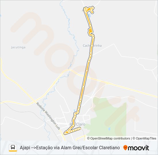 Mapa da linha 18 AJAPI / FERRAZ de ônibus