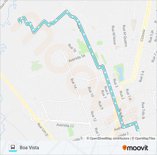 Mapa de 20 BOA VISTA / CENTRO de autobús