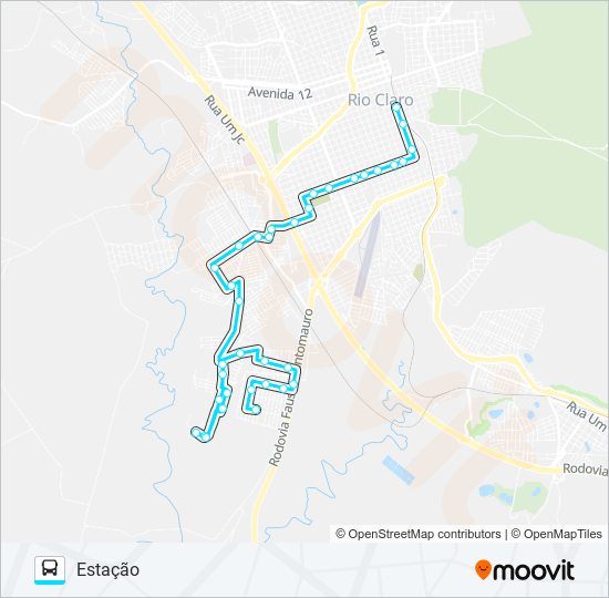 Mapa da linha 24 JARDIM NOVO / INOCOOP de ônibus