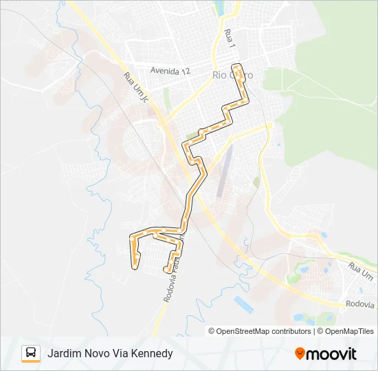 21 JARDIM NOVO VIA KENNEDY Bus Line Map