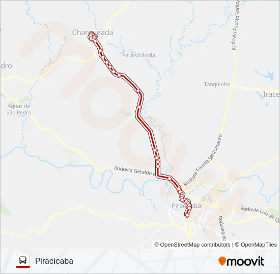7493-1 CHARQUEADA / PIRACICABA Bus Line Map