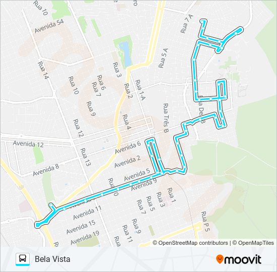 01 BELA VISTA / RODOVIÁRIA bus Line Map