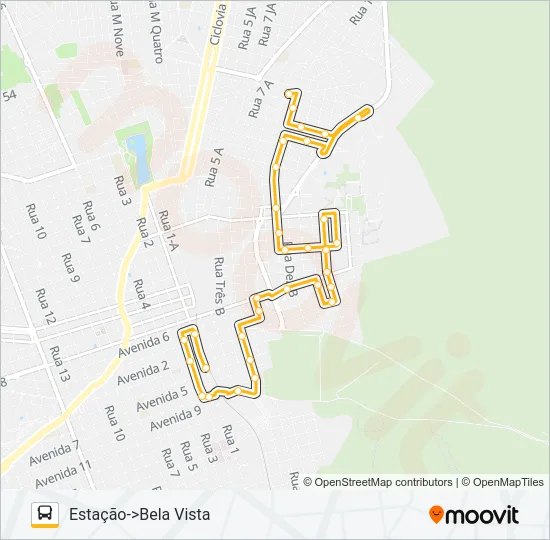 01 BELA VISTA / RODOVIÁRIA Bus Line Map
