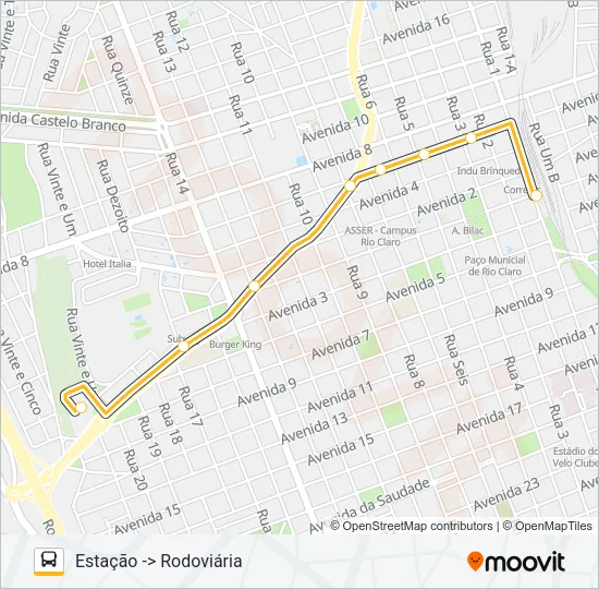 01 BELA VISTA / RODOVIÁRIA Bus Line Map
