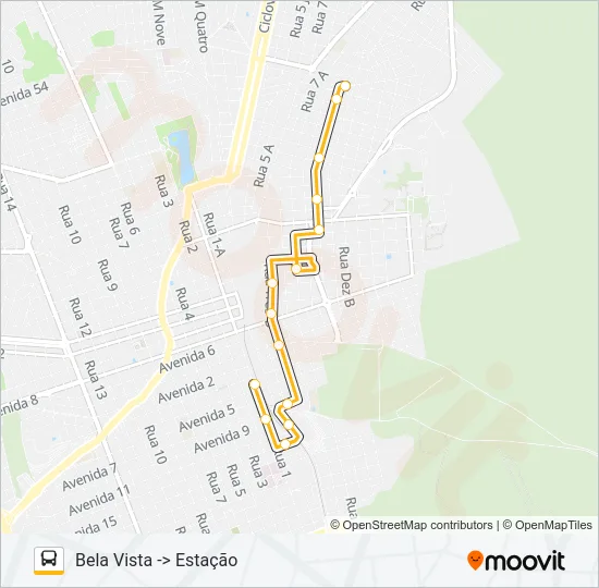 01 BELA VISTA / RODOVIÁRIA Bus Line Map