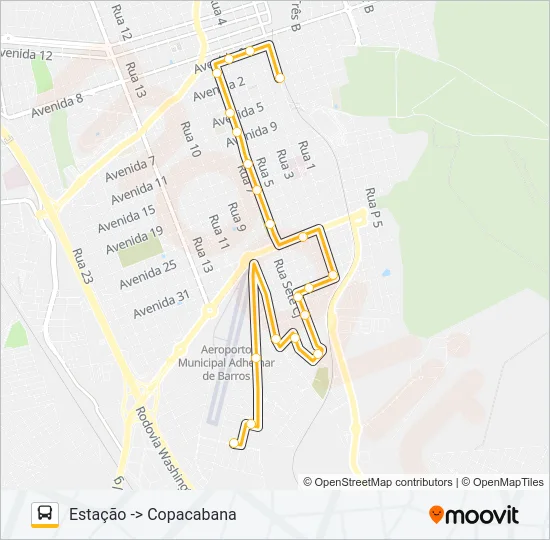 01 BELA VISTA / RODOVIÁRIA Bus Line Map