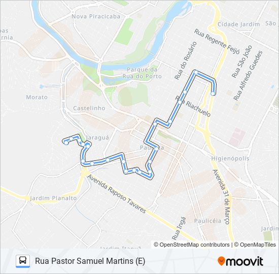 Mapa de 0315 JARAGUÁ de autobús