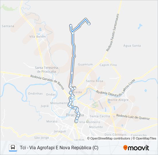 Mapa de 0119 GODINHOS de autobús