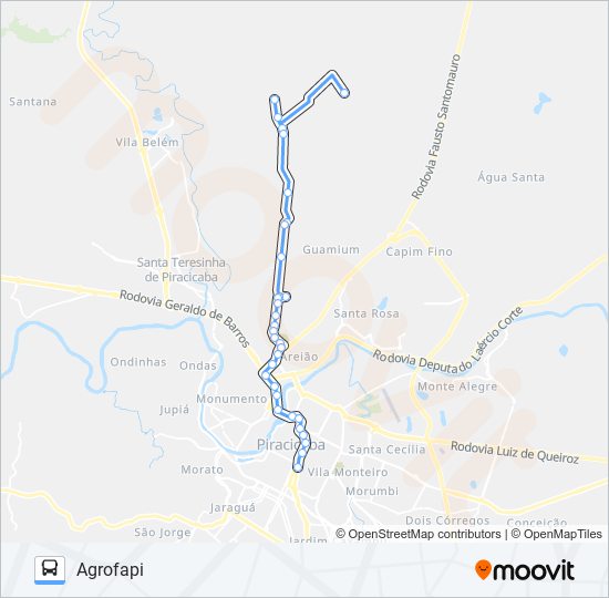 Mapa de 0119 GODINHOS de autobús