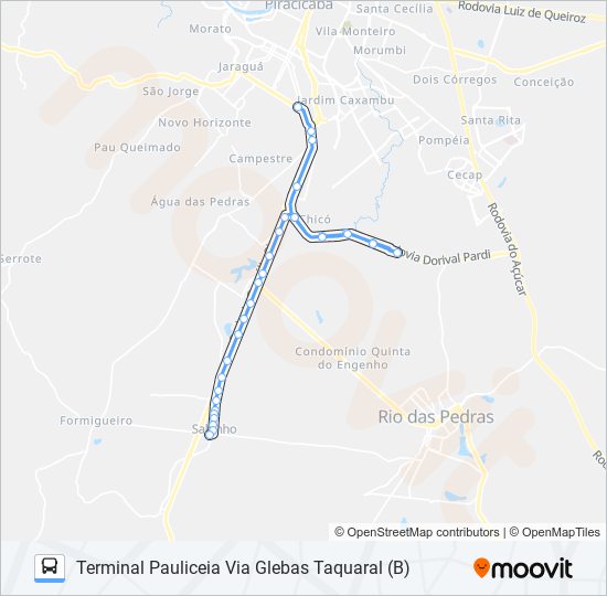 Mapa da linha 0329 SALTINHO de 