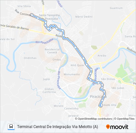 Mapa da linha 0444 SÔNIA / CENTRO de 