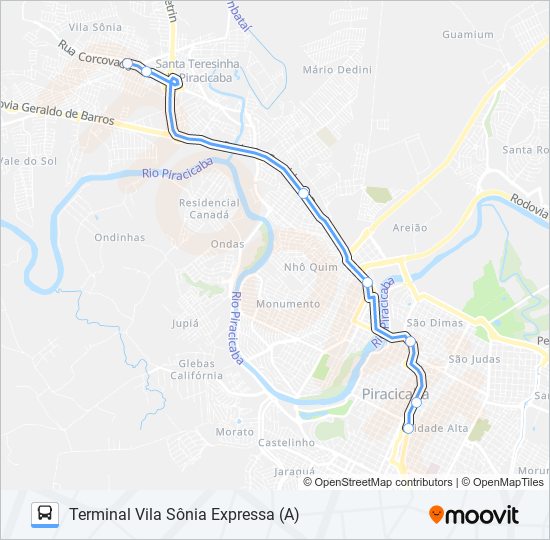 Mapa de 0444 SÔNIA / CENTRO de autobús