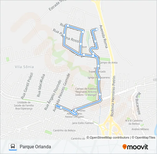 0410 PARQUE ORLANDA / TVS  Line Map