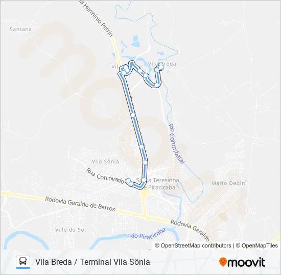 0410 PARQUE ORLANDA / TVS  Line Map