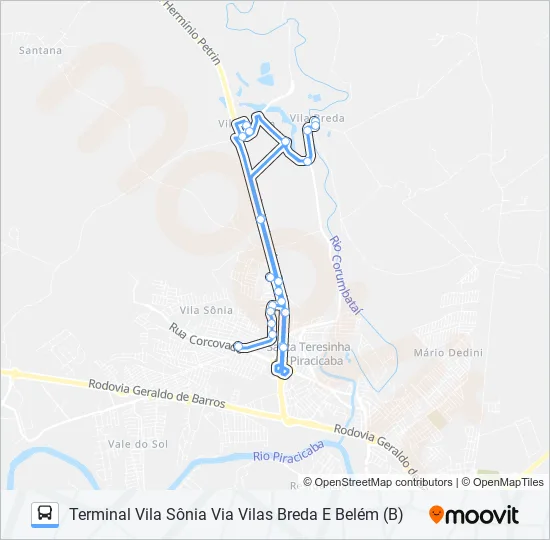 0410 PARQUE ORLANDA / TVS  Line Map