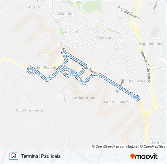 0328 SÃO JORGE - TPA / TSJ  Line Map