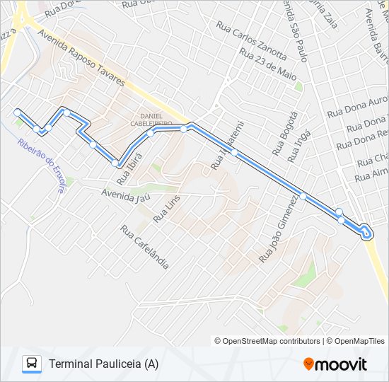 Mapa da linha 0328 SÃO JORGE - TPA / TSJ de 