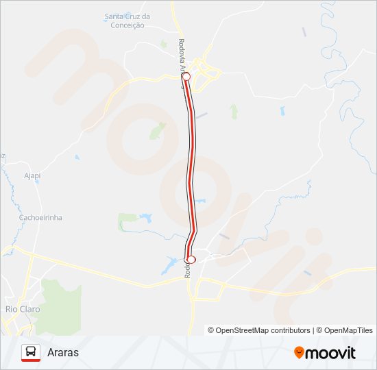 Mapa da linha ARARAS - LEME de ônibus