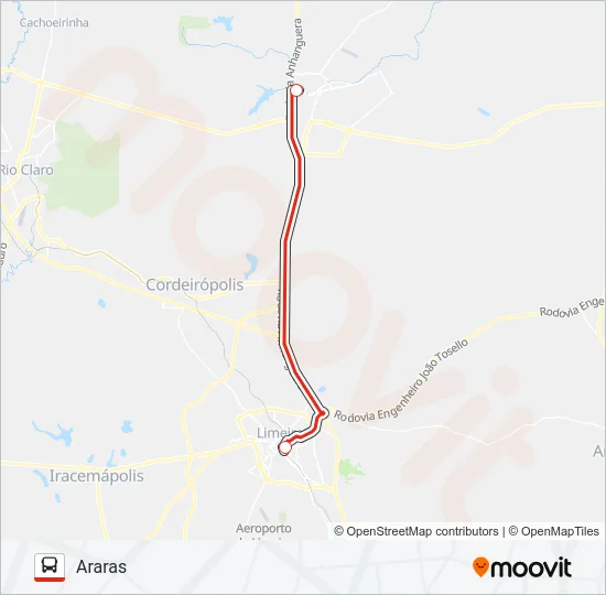 ARARAS - LIMEIRA Bus Line Map