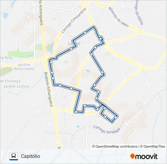 02 CAPITÓLIO (LARANJA) Bus Line Map