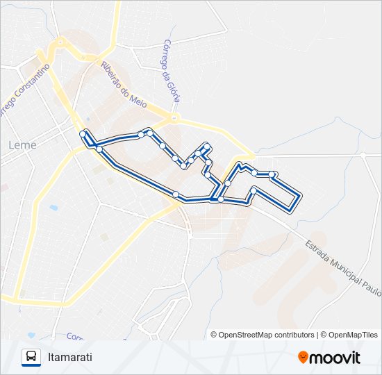 Mapa da linha 09 ITAMARATI VIA ANA LÚCIA (AZUL) de ônibus