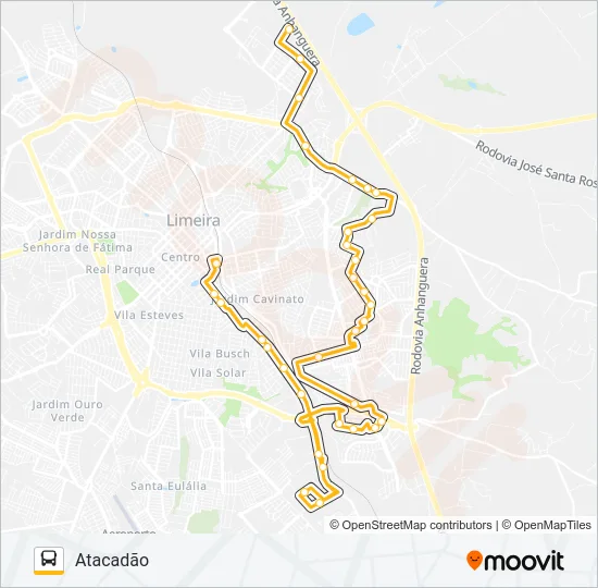 08B ATACADÃO X TERMINAL Bus Line Map