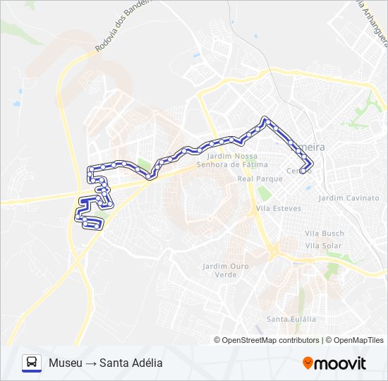 Mapa da linha 11 NOBRE VILLE X VILLAGE de ônibus