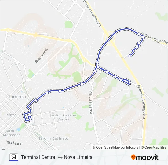 03 NOVA LIMEIRA X N. SRA. DAS DORES Bus Line Map