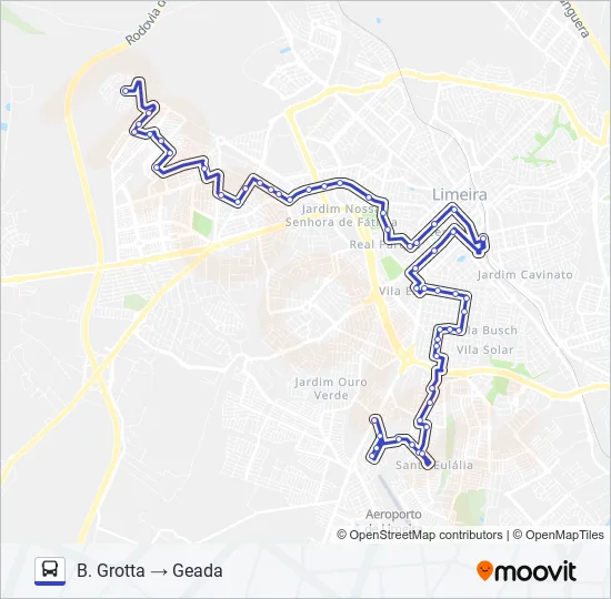 13 B. GROTTA X GEADA (VIA SANTA CASA) Bus Line Map