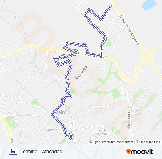 Mapa da linha 114 LAGOA NOVA X ATACADÃO (VIA SHOPPING) de ônibus