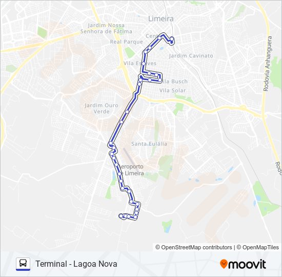 Mapa da linha 114 LAGOA NOVA X ATACADÃO (VIA SHOPPING) de ônibus