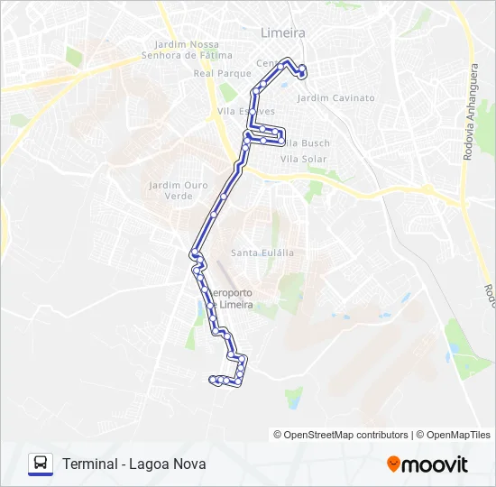 114 LAGOA NOVA X ATACADÃO (VIA SHOPPING) Bus Line Map