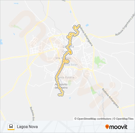 Mapa da linha 114 LAGOA NOVA X ATACADÃO (VIA SHOPPING) de ônibus
