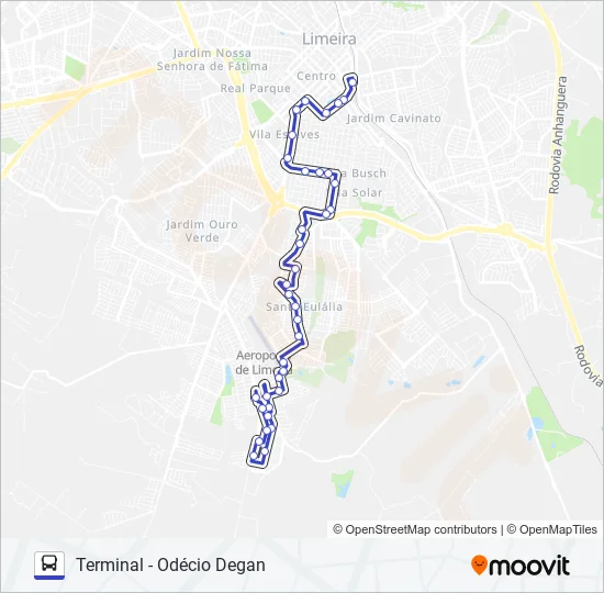 107 ODÉCIO DEGAN X ATACADÃO (VIA SANTA CASA) Bus Line Map