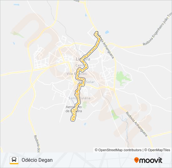 Mapa da linha 107 ODÉCIO DEGAN X ATACADÃO (VIA SANTA CASA) de ônibus