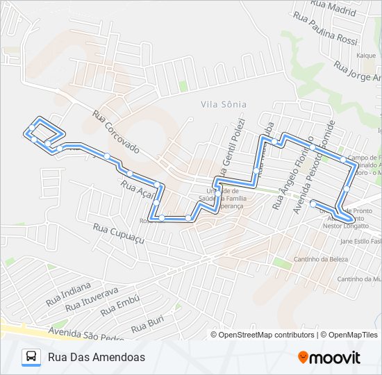 Mapa da linha 0404 BOA ESPERANÇA de ônibus