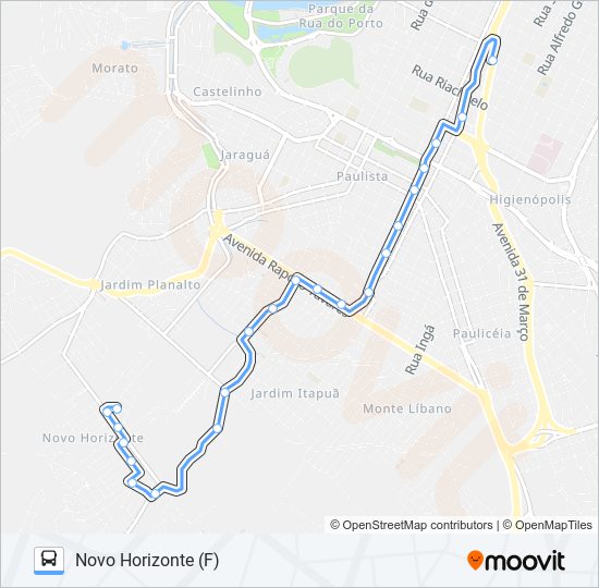 Mapa da linha 0322 NOVO HORIZONTE de ônibus