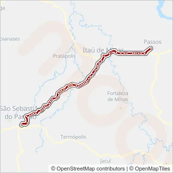 Mapa da linha 08-0214-00 de ônibus