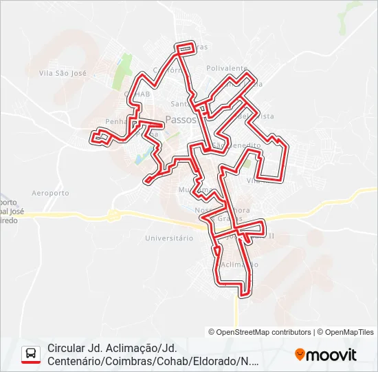 VERMELHA Bus Line Map